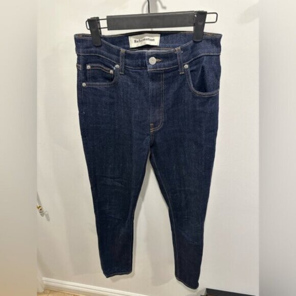 LIKE NEW- Reformation High & Slim Hayes Blue Jeans - Picture 13 of 13